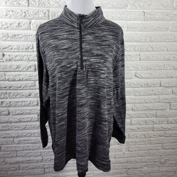 Croft Barrow Womens Top 2X Plus Tee Long Sleeve Black Gray Heather BLA26E - Picture 1 of 11